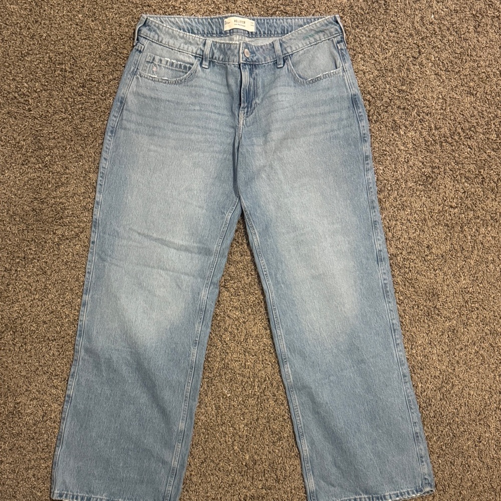 Hollister Light Blue Low-Rise Baggy Jeans